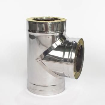 Сэндвич-тройник 90*, ф 110х180, AISI 439/439, 0,5мм/0,5мм, (К), h=360мм